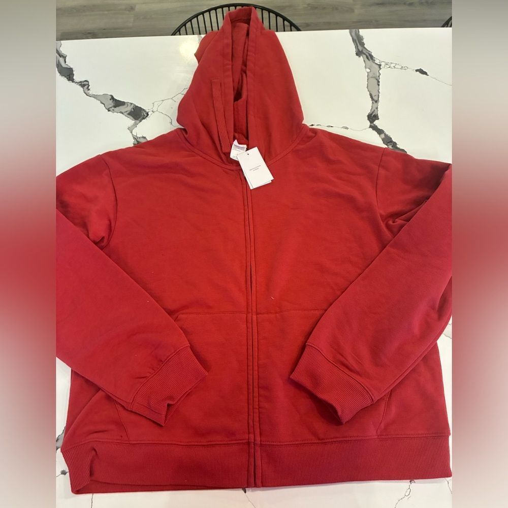 Auden Red Full-Zip Hooded Fleece